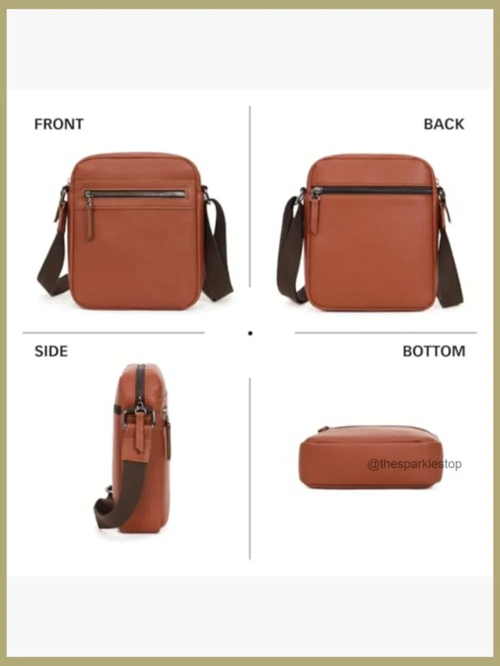 PU Leather Small Crossbody Bag Messenger Sling Purse for Men
